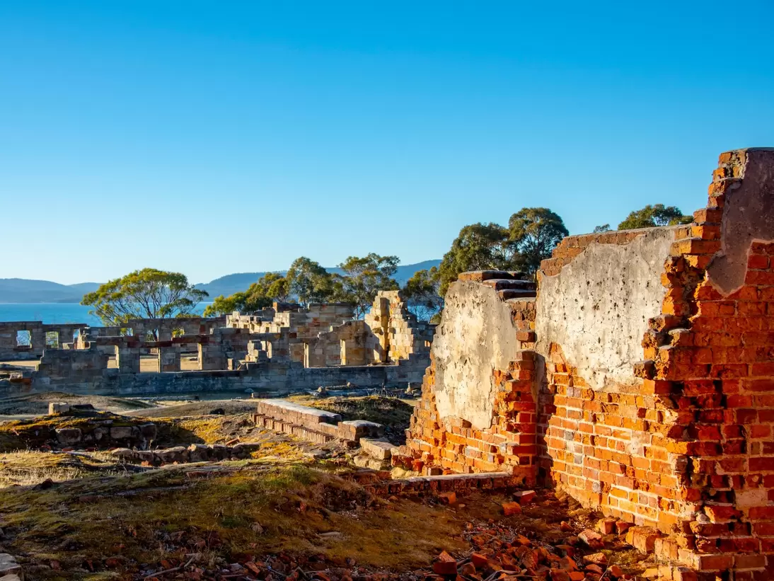 Ruins of Coal Mines Historic Site in Tasmania, Australia.