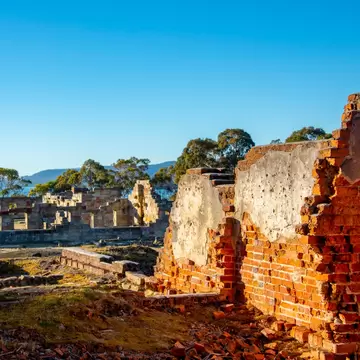 Ruins of Coal Mines Historic Site in Tasmania, Australia.