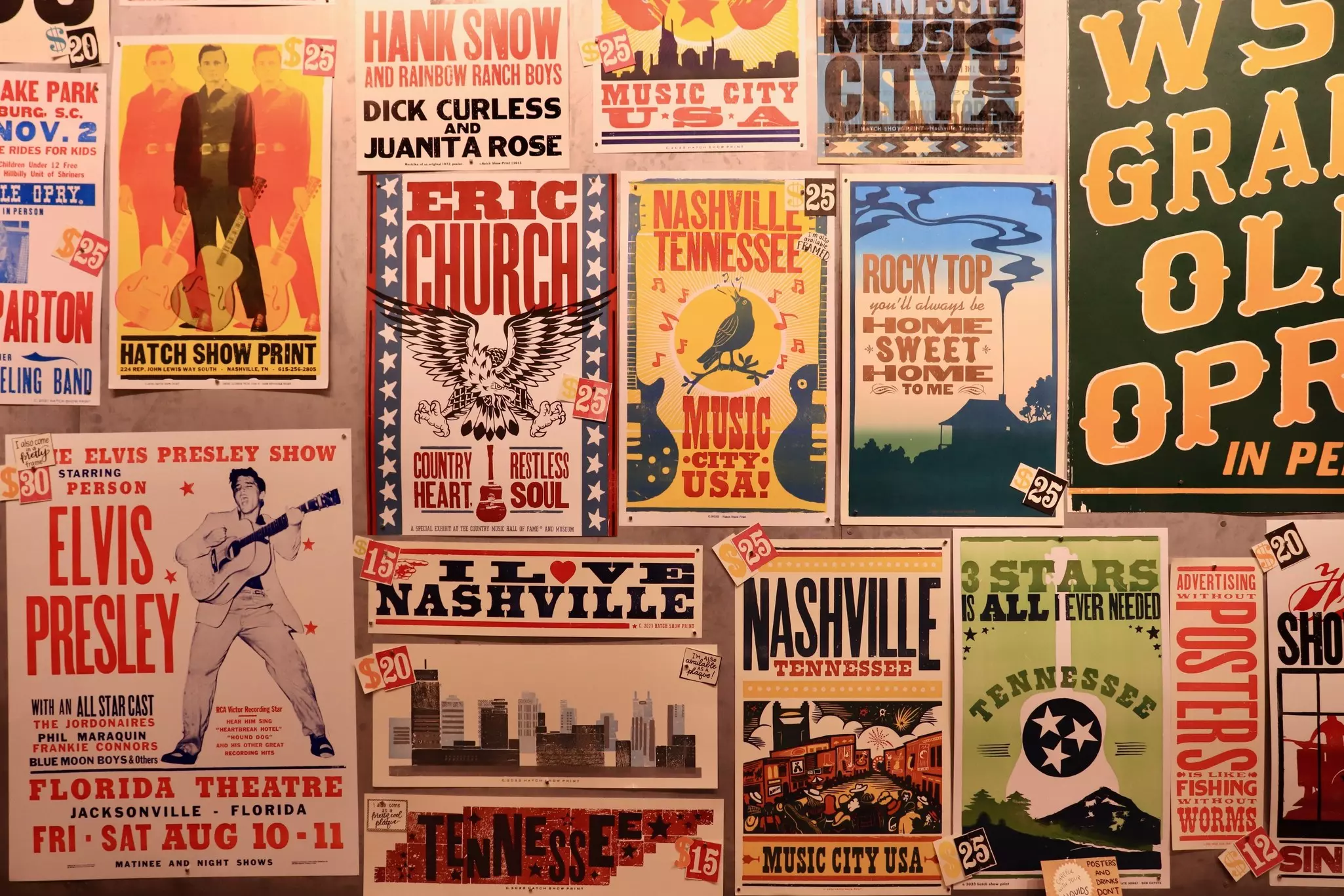 The walls of Nashville print shop Hatch Show Print.