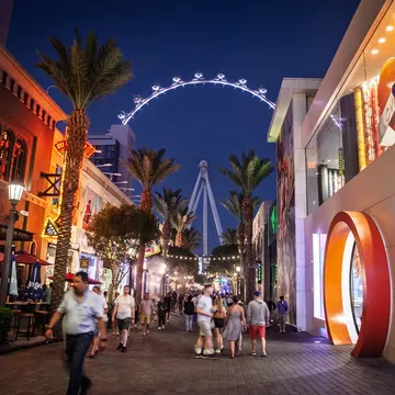 A summer evening on the Linq Promenade, Las Vegas. BalkansCat/Shutterstock