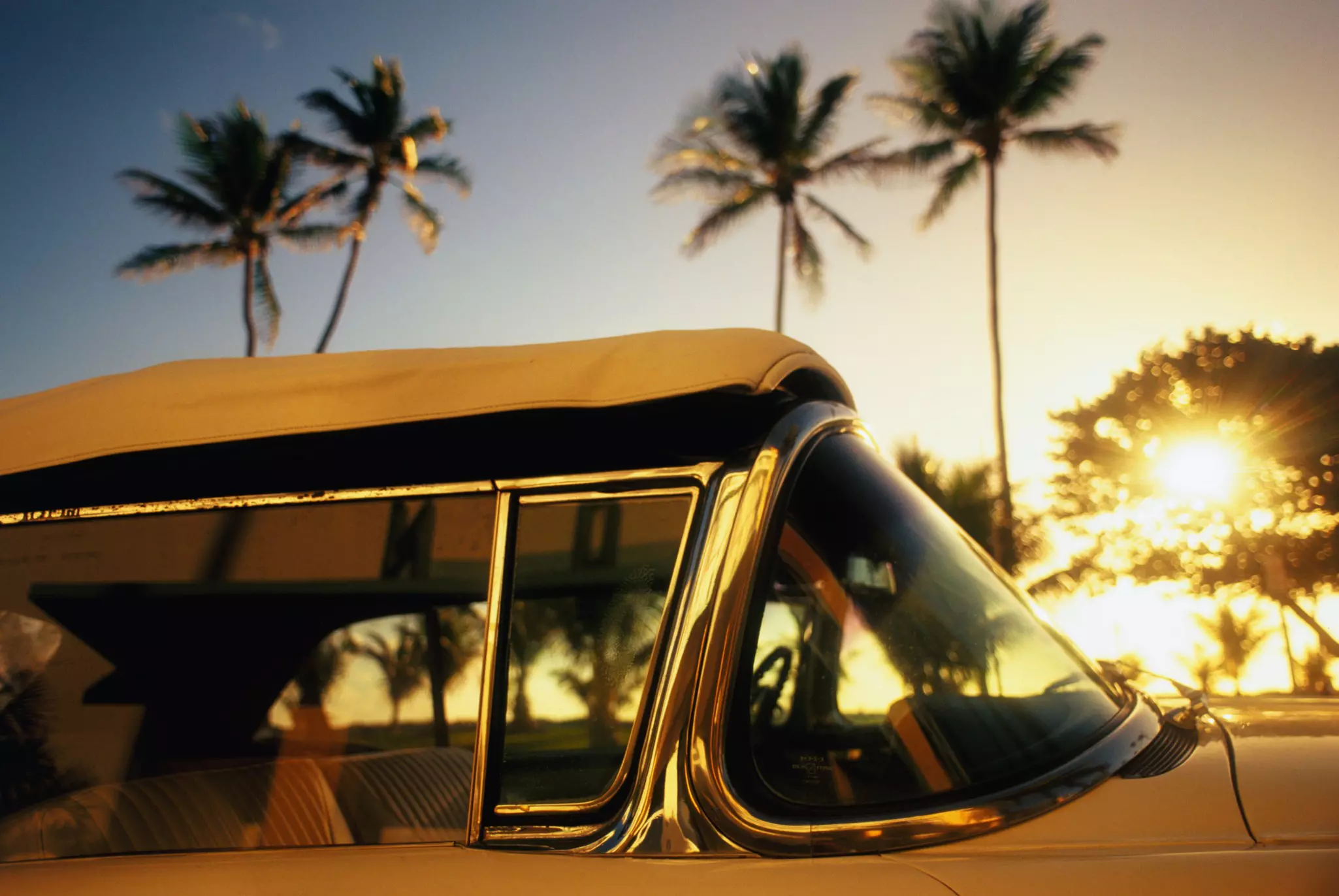South Beach near downtown Miami at sunset. 