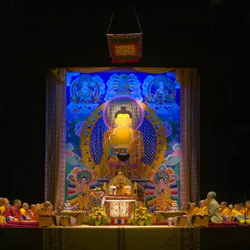 Dalai Lama teaching in Bloomington, Indiana