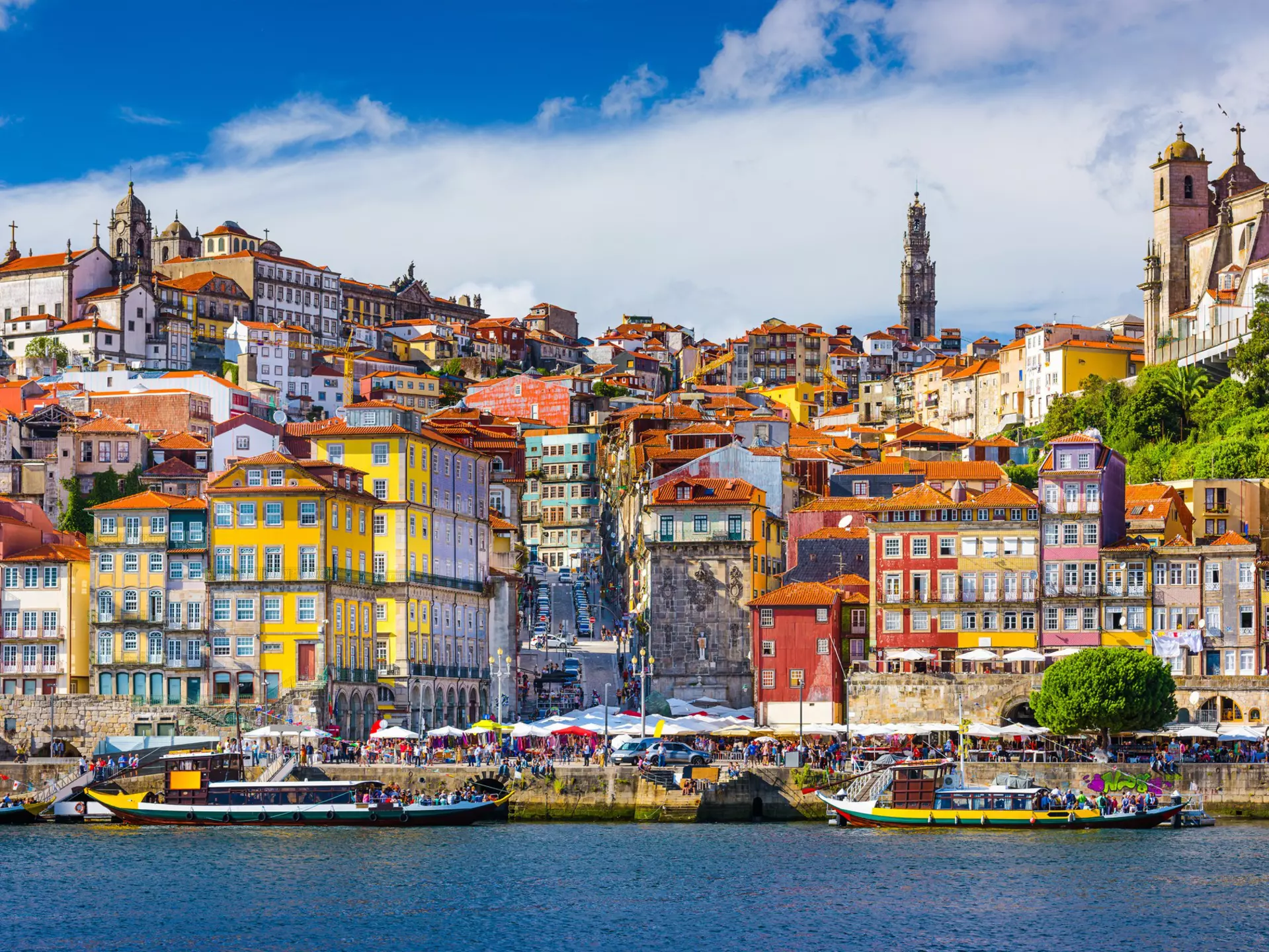 Porto skyline from across the Douro River