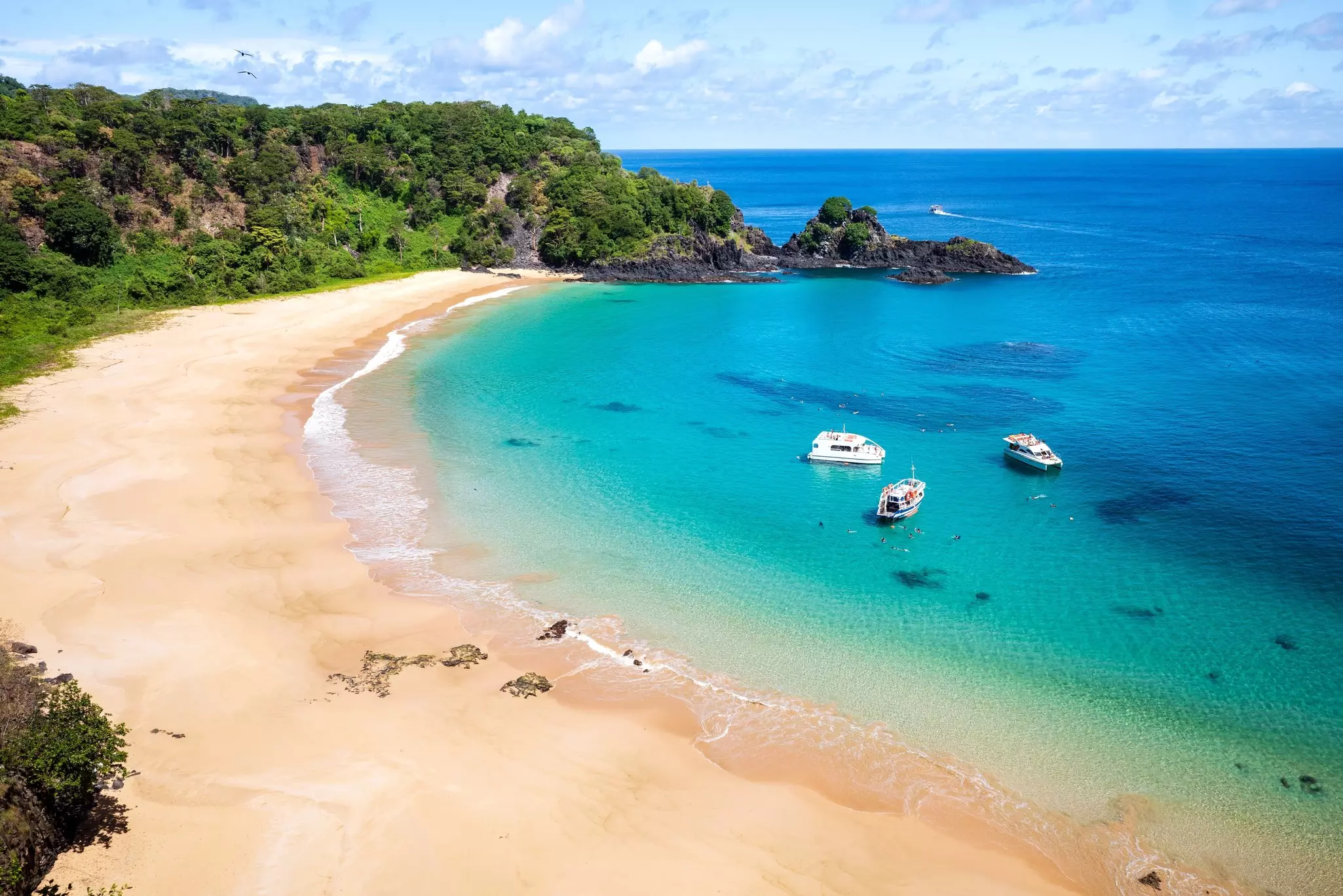 View of Fernando de Noronha - Baía do Sancho Brazil from above