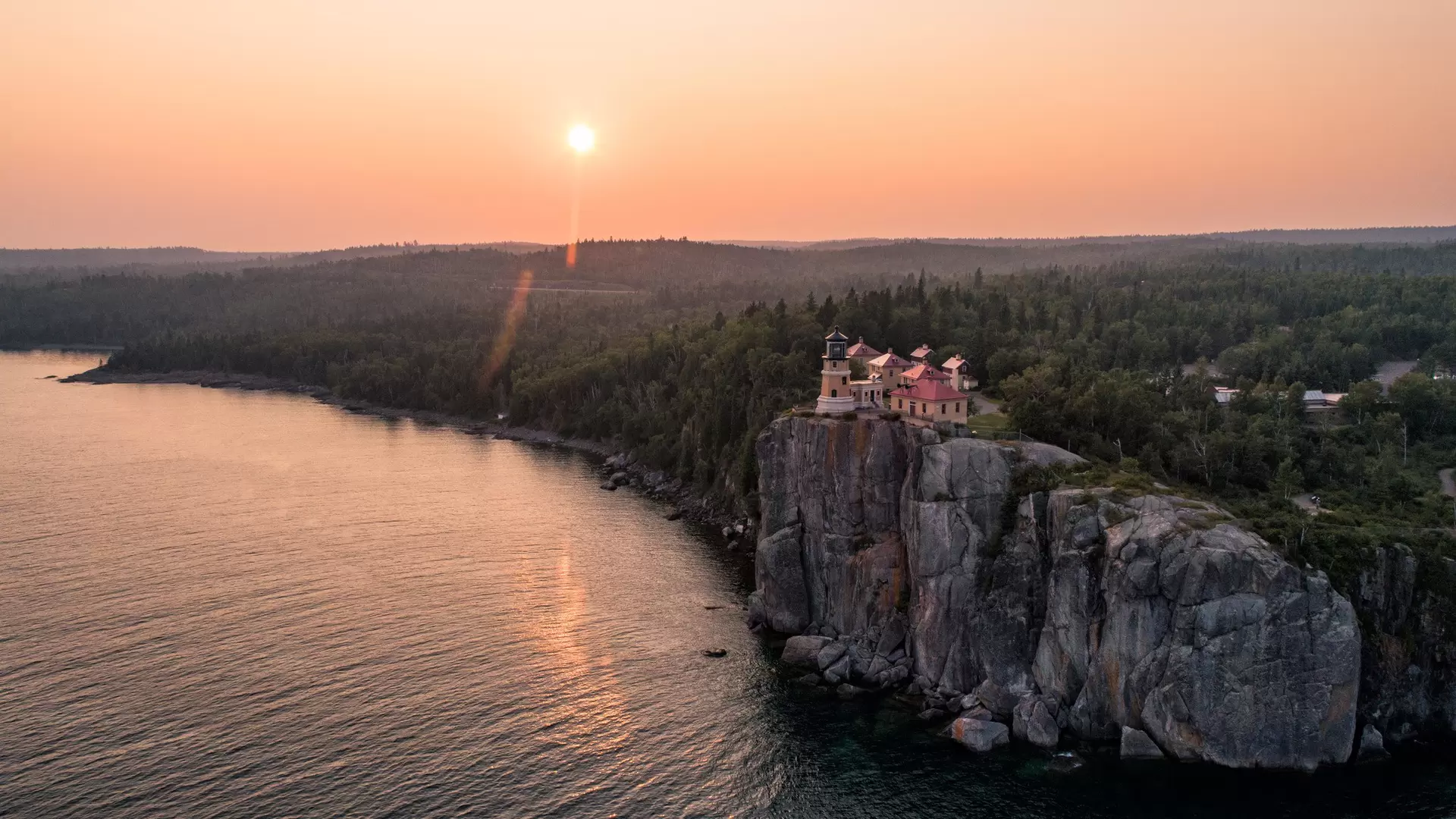 Split Rock Lighthouse during summer on Lake Superior.