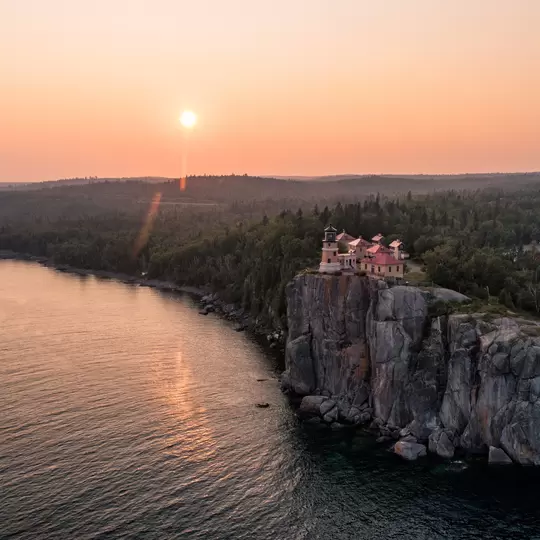 Split Rock Lighthouse during summer on Lake Superior.