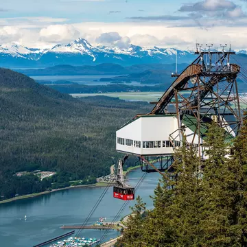 Passengers taking the Goldbelt Tram in Juneau, Alaska. Steve Heap/Shutterstock