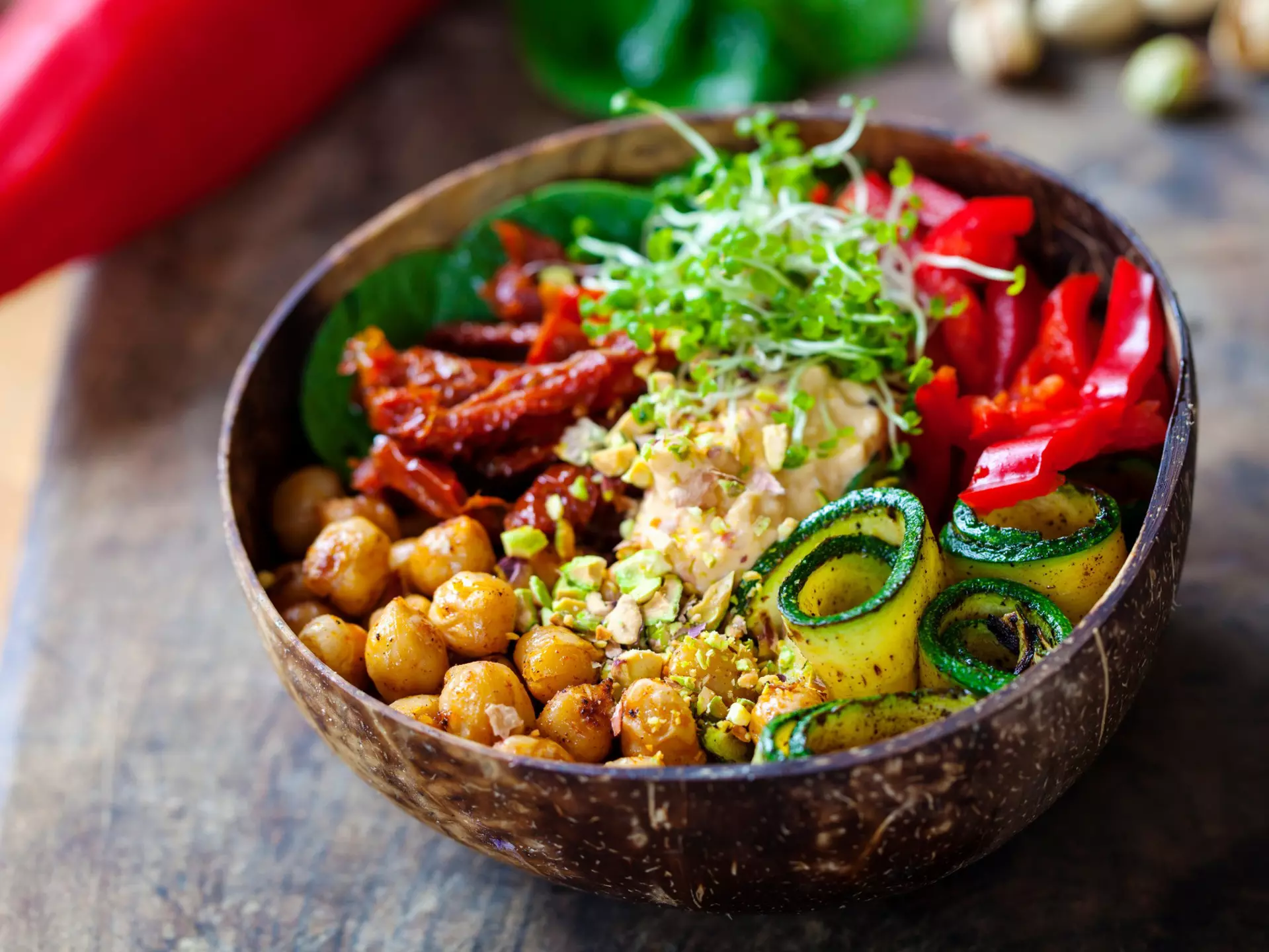 Vegan Buddha bowl with chickpeas, courgette, sundried tomatoes and sprouts.
1021858819
bowl, buddha bowl, coconut bowl, courgette, delicious, diet, dish, food, fresh, green, healthy, hummus, lunch, meal, natural, organic, pepper, plant based diet, salad, snack, spicy, sprouts, sundried tomatoes, tasty, tomato, vegan, vegetable, vegetarian, zucchini