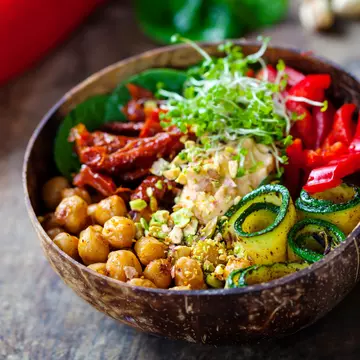 Vegan Buddha bowl with chickpeas, courgette, sundried tomatoes and sprouts.
1021858819
bowl, buddha bowl, coconut bowl, courgette, delicious, diet, dish, food, fresh, green, healthy, hummus, lunch, meal, natural, organic, pepper, plant based diet, salad, snack, spicy, sprouts, sundried tomatoes, tasty, tomato, vegan, vegetable, vegetarian, zucchini