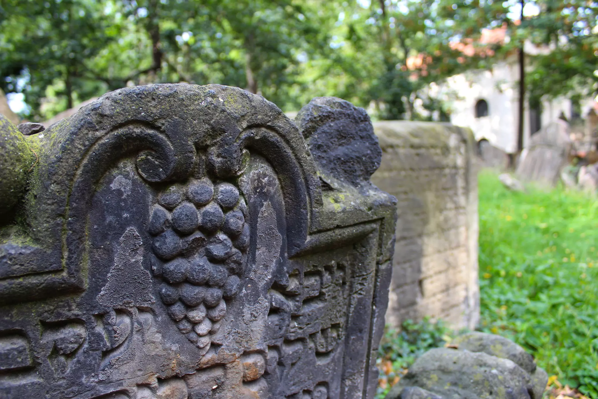Jewish tombstones in Prague's Old Jewish Cemetery