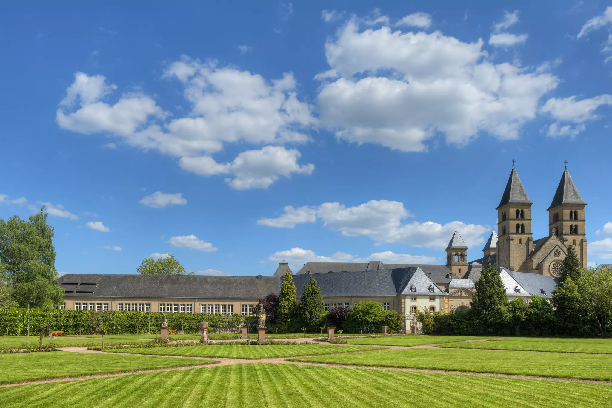 Basilica of Echternach on a sunny day, Luxembourg.