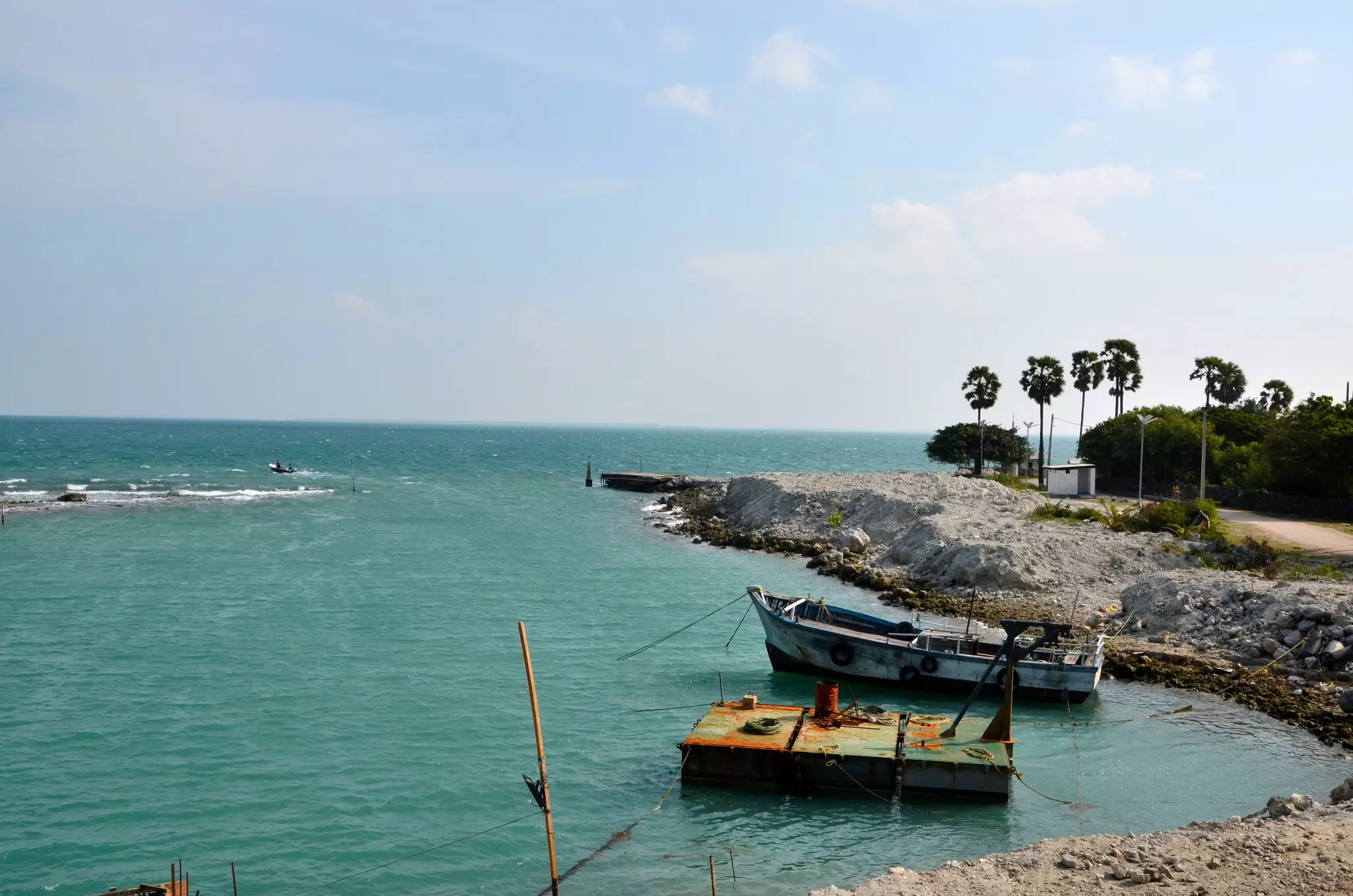 Boats in the water in Jaffna, Sri Lanka