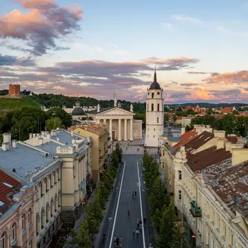 Vilnius, Lithuania's arty capital city, is ideal for a weekend break. Gediminas Medziausis/Getty Images