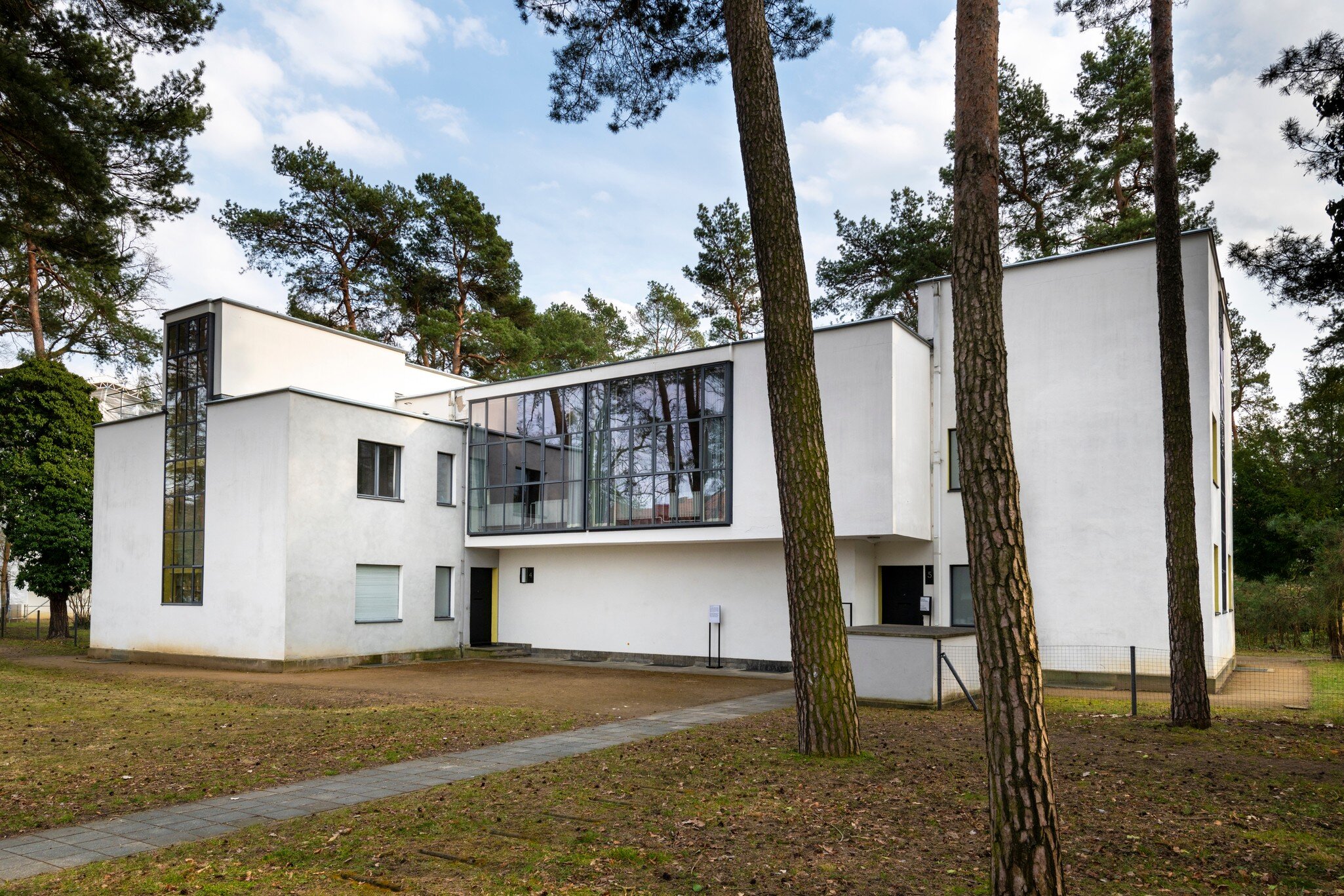 The Bauhaus master house building designed by architect Walter Gropius in 1925 is a listed masterpiece of modern architecture.  