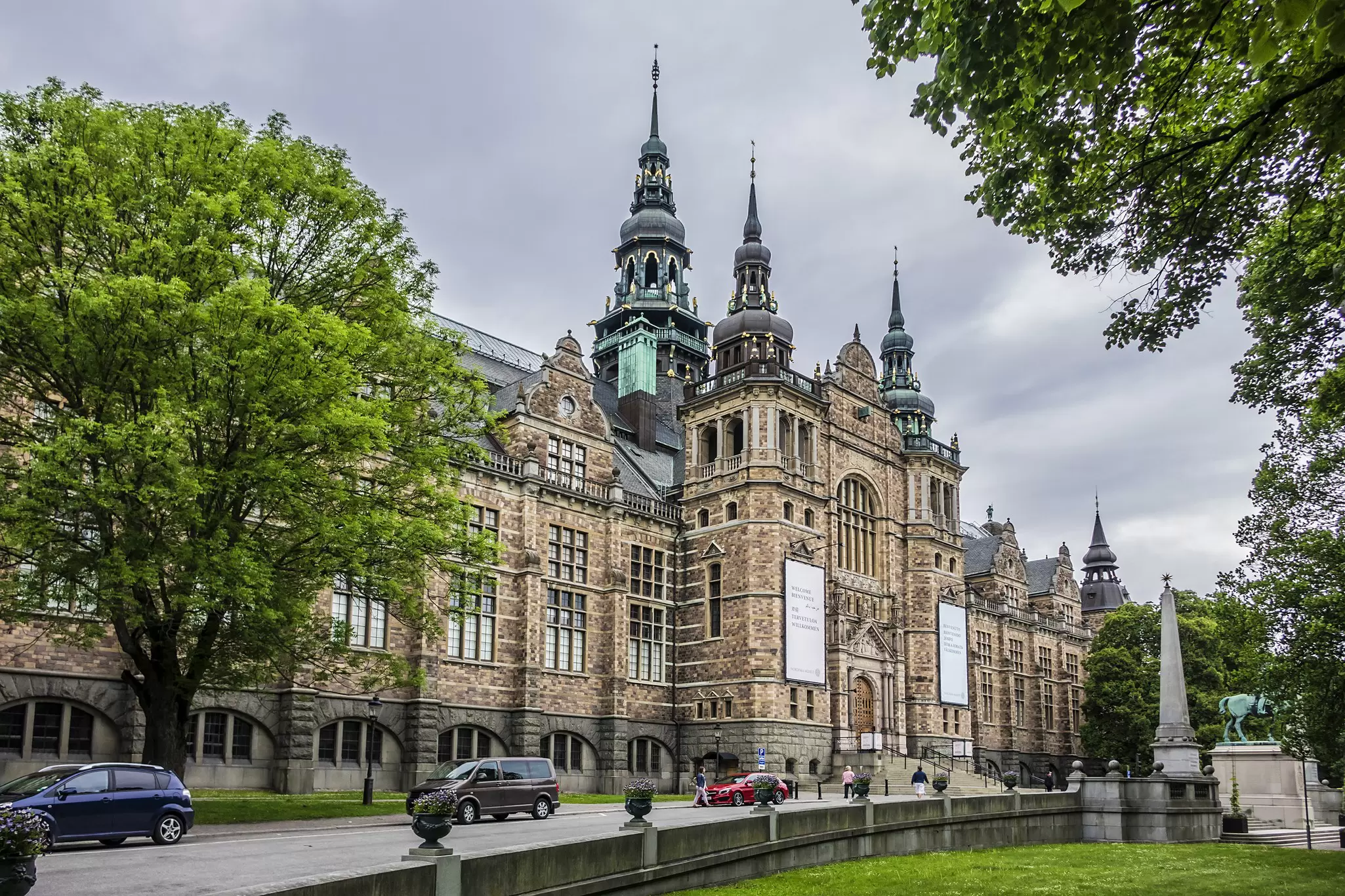 STOCKHOLM, SWEDEN - JUNE 21, 2017: View of Nordic Museum (Nordiska Museet) building at Djurgarden Island. Nordiska Museet is a museum dedicated to traditions and cultural history of Nordic countries.  License Type: media  Download Time: 2023-05-11T23:17:55.000Z  User: kparker52331  Is Editorial: Yes  purchase_order:   