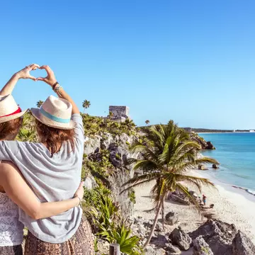 Try one of the resorts in Tulum for a little Pre-Colombian architecture while on your romantic getaway. Matteo Colombo / Getty Images