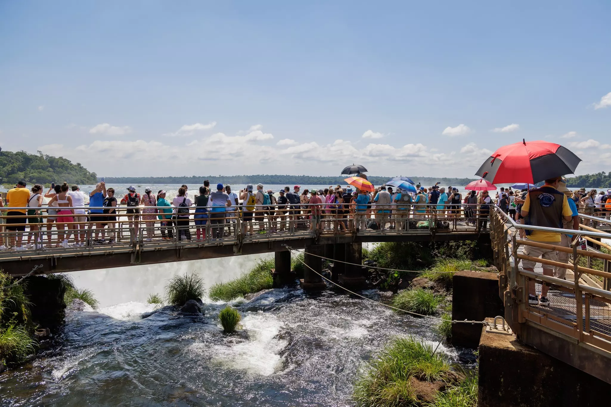 Waterfall with bridge