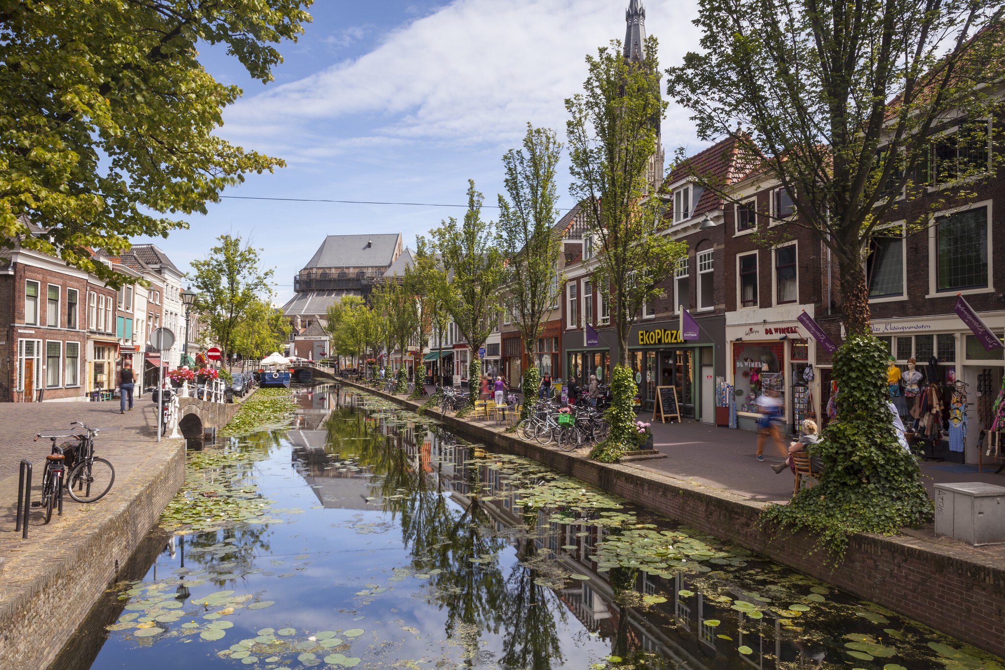 A canal in the historic centre of Delft