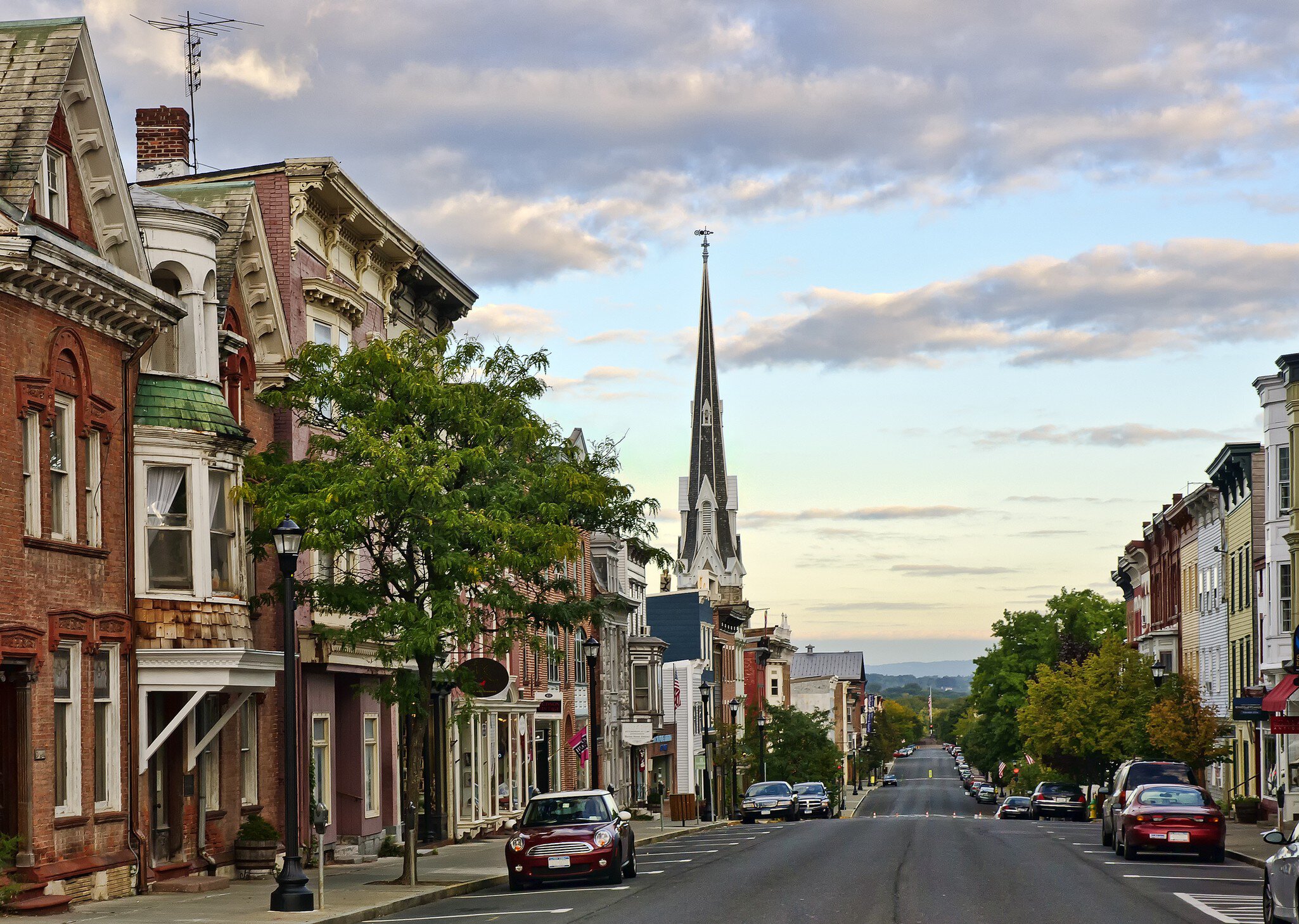 Warren Street at dawn in Hudson, New York. Phil Haber Photography/Getty Images