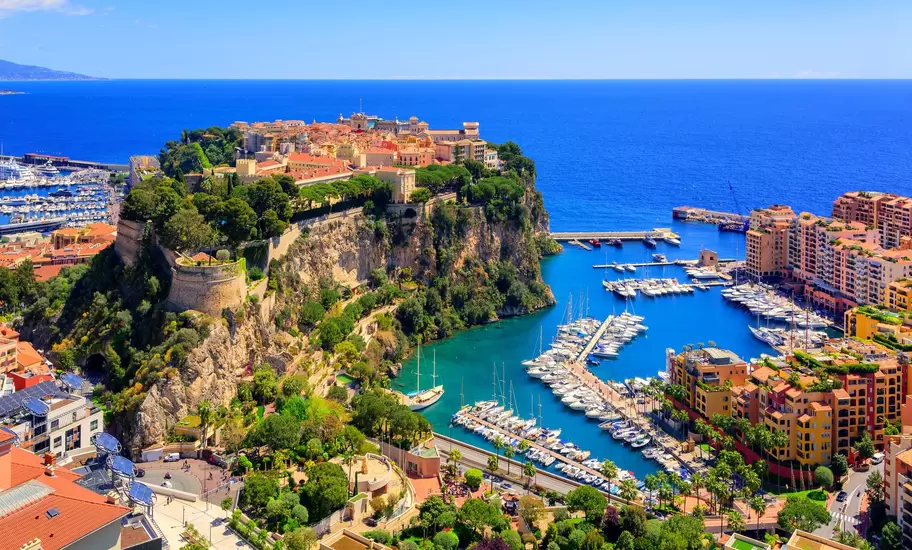 The old town and Prince's Palace on the rock in Monaco