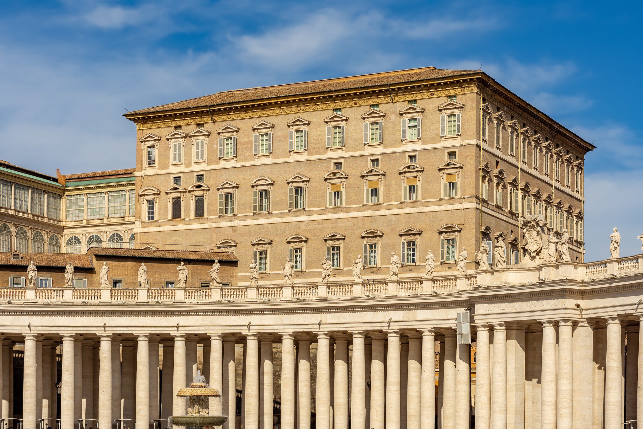 Apostolic palace (official residence of reigning pope) in Vatican
