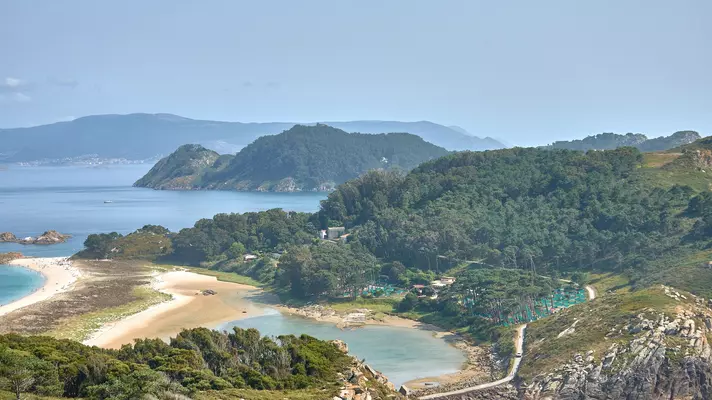 Overhead view of the Cies Islands