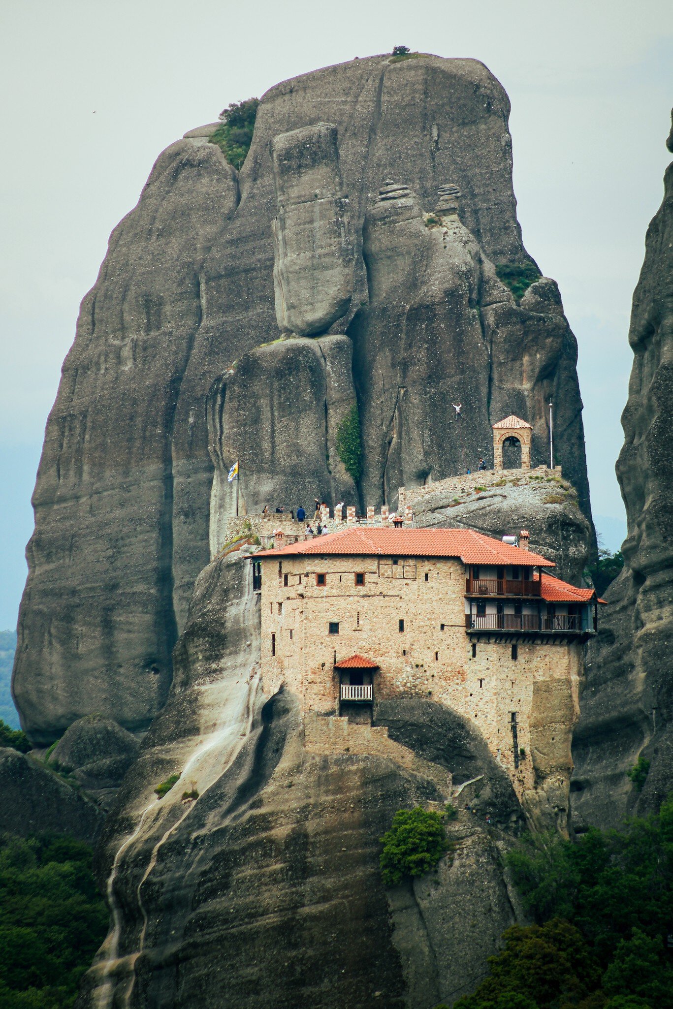 View of Moni Agiou Nikolaou Anapafsa (Agios Nikolaos Anapafsas Monastery) in Meteora, Greece.