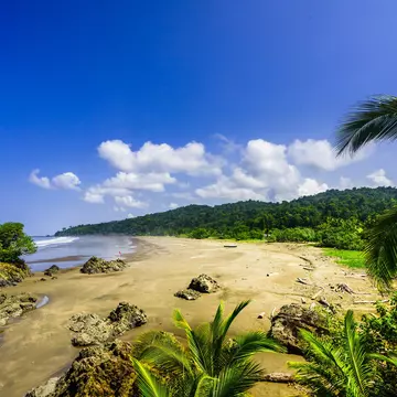 Tropical beach Almejal at the pacific coast next to El Valle in Choco region of Colombia