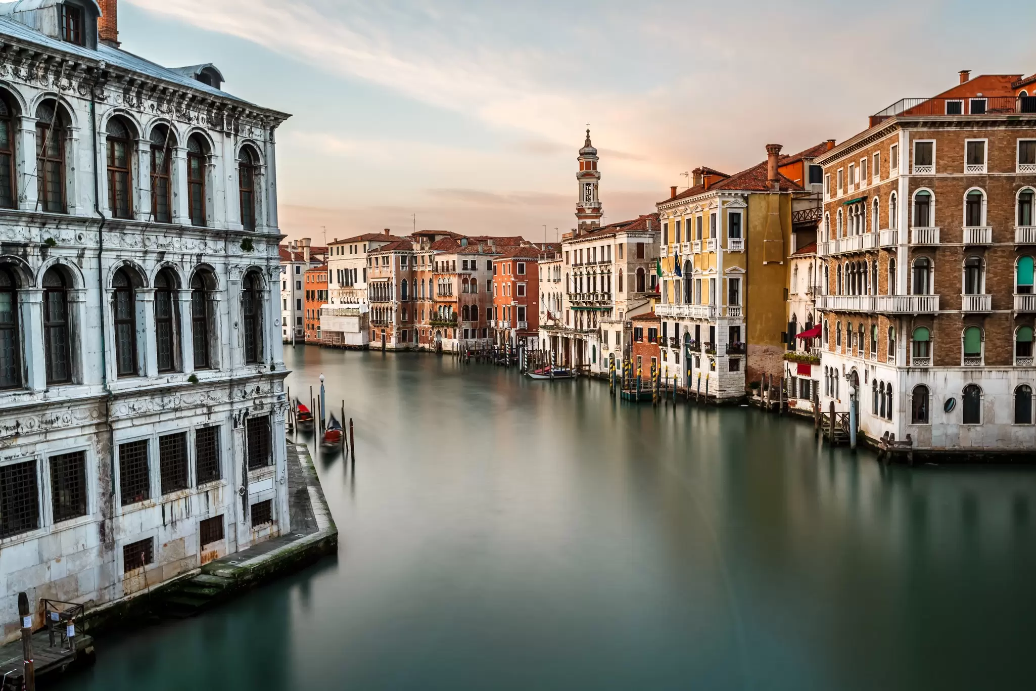 The empty streets and canals of Venice, Italy