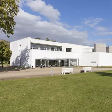 Guldborgsund, Denmark. Facade of Fuglsang Art Museum designed by architect Tony Fretton.
