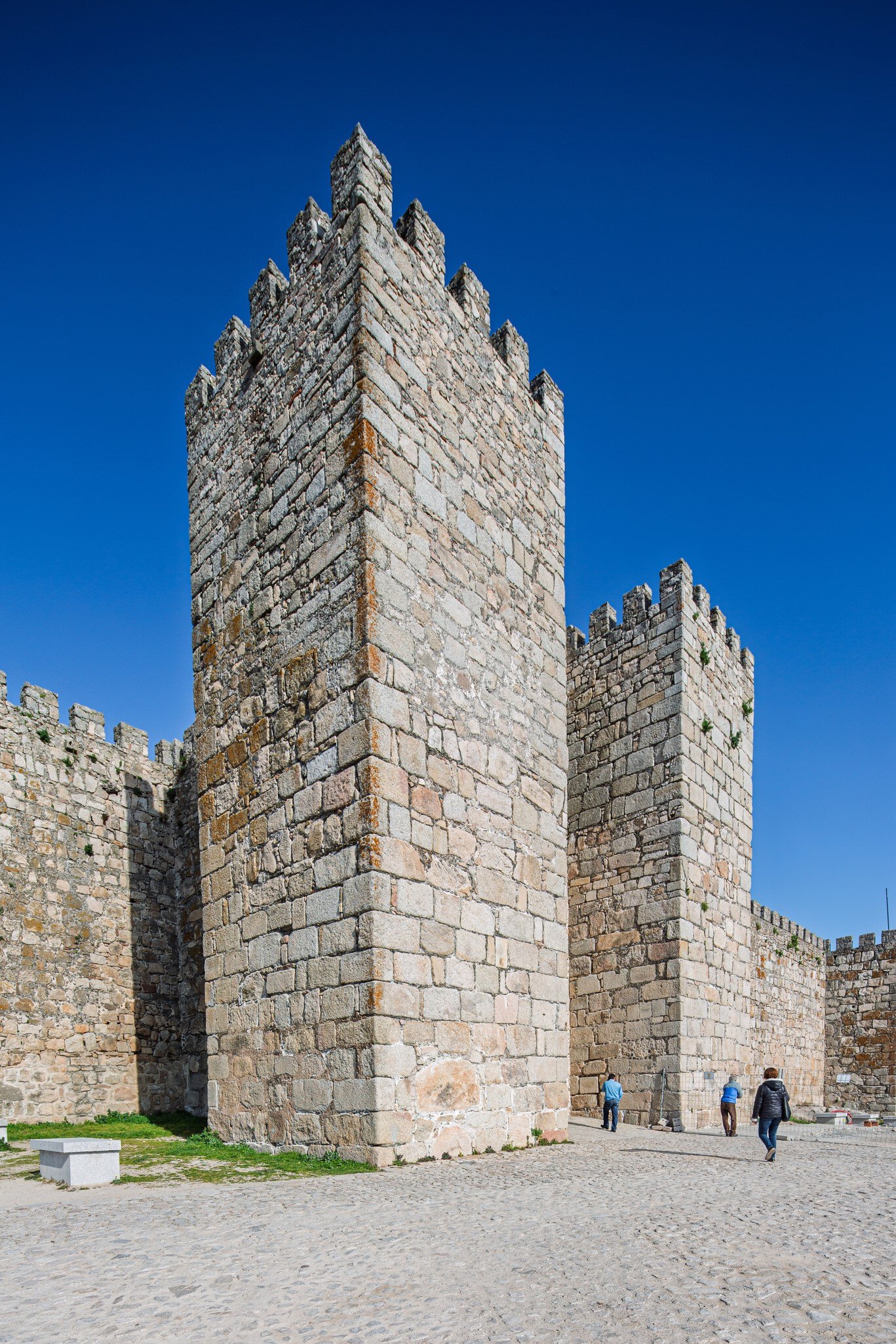 View of one of the towers of the Castillo in Trujillo, Spain.
