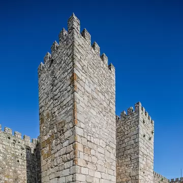 View of one of the towers of the Castillo in Trujillo, Spain.