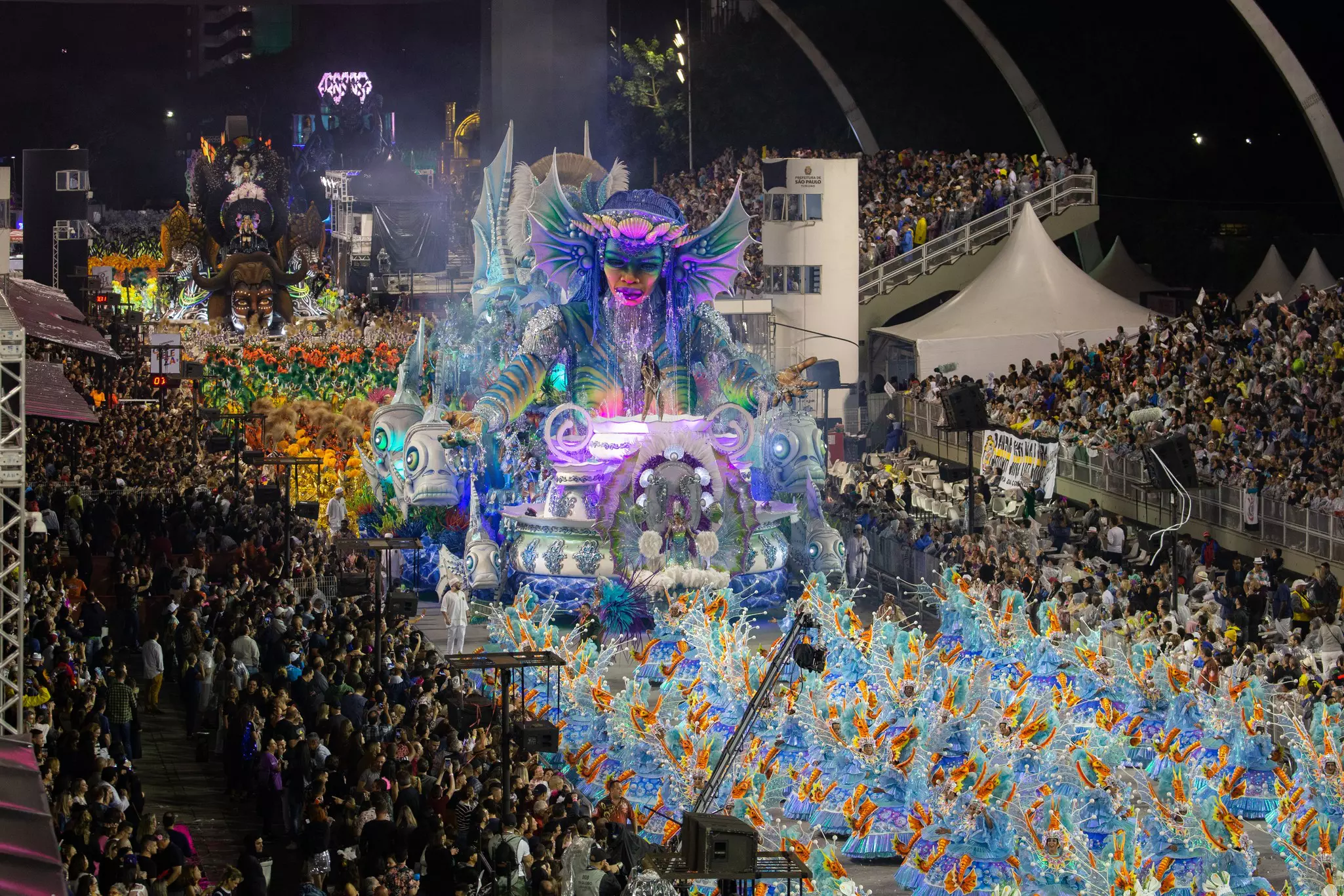 A parade during Carnaval in Sao Paolo, Brazil. 