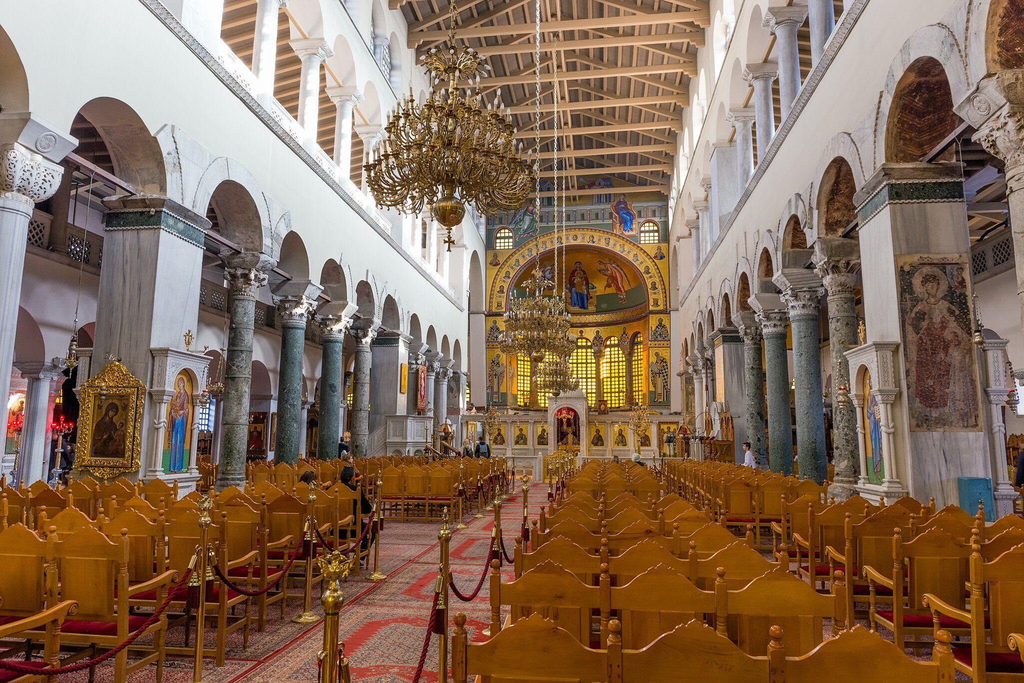 THESSALONIKI, GREECE - DECEMBER 29: Interior of the Basilica of Hagios Demetrios on December 29, 2015 in Thessaloniki, Greece. Saint Demetrios is the patron saint of Thessaloniki city.; Shutterstock ID 753257872; your: Barbara Di Castro; gl: 65050...