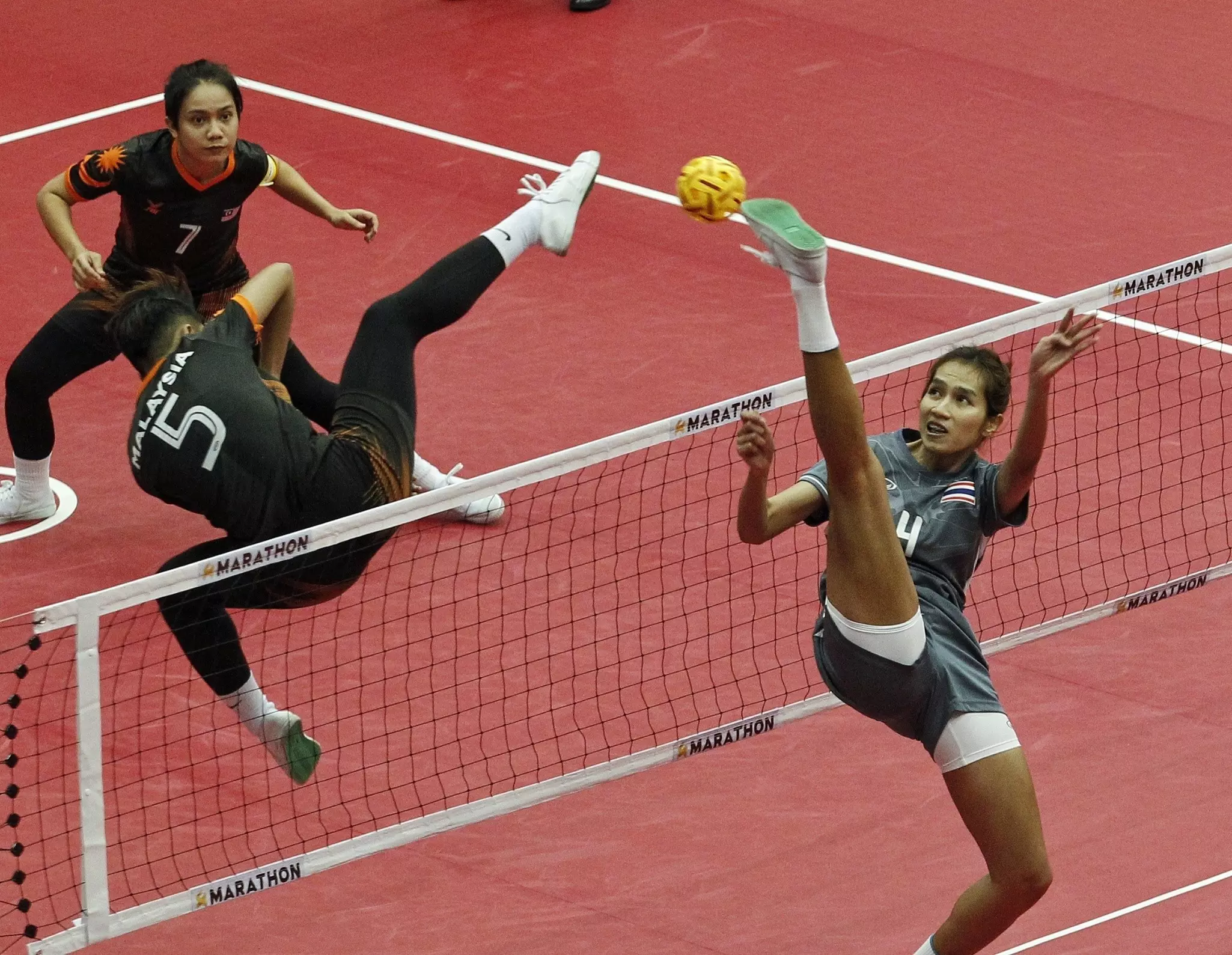 Sepak Takraw Athletes perform during 29th Sea Games Kuala Lumpur 2017