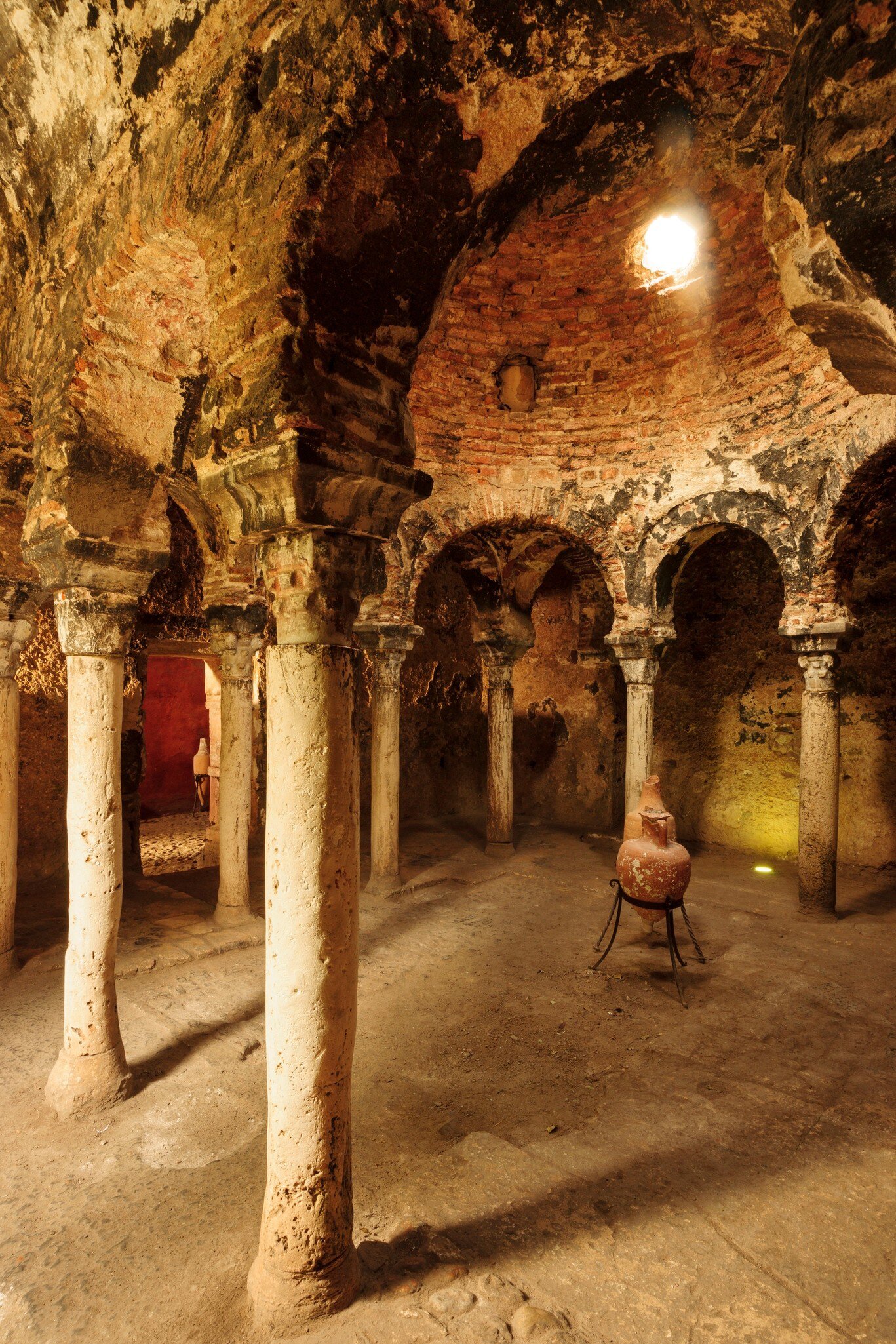 Interior view of Banys Àrabs in Palma de Mallorca, Spain.