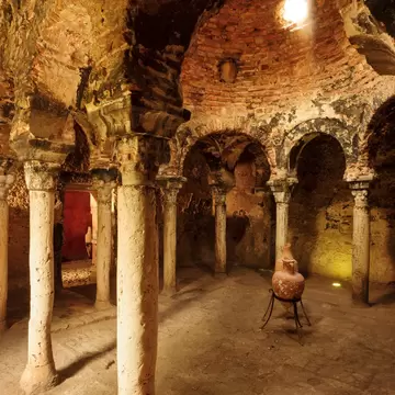 Interior view of Banys Àrabs in Palma de Mallorca, Spain.