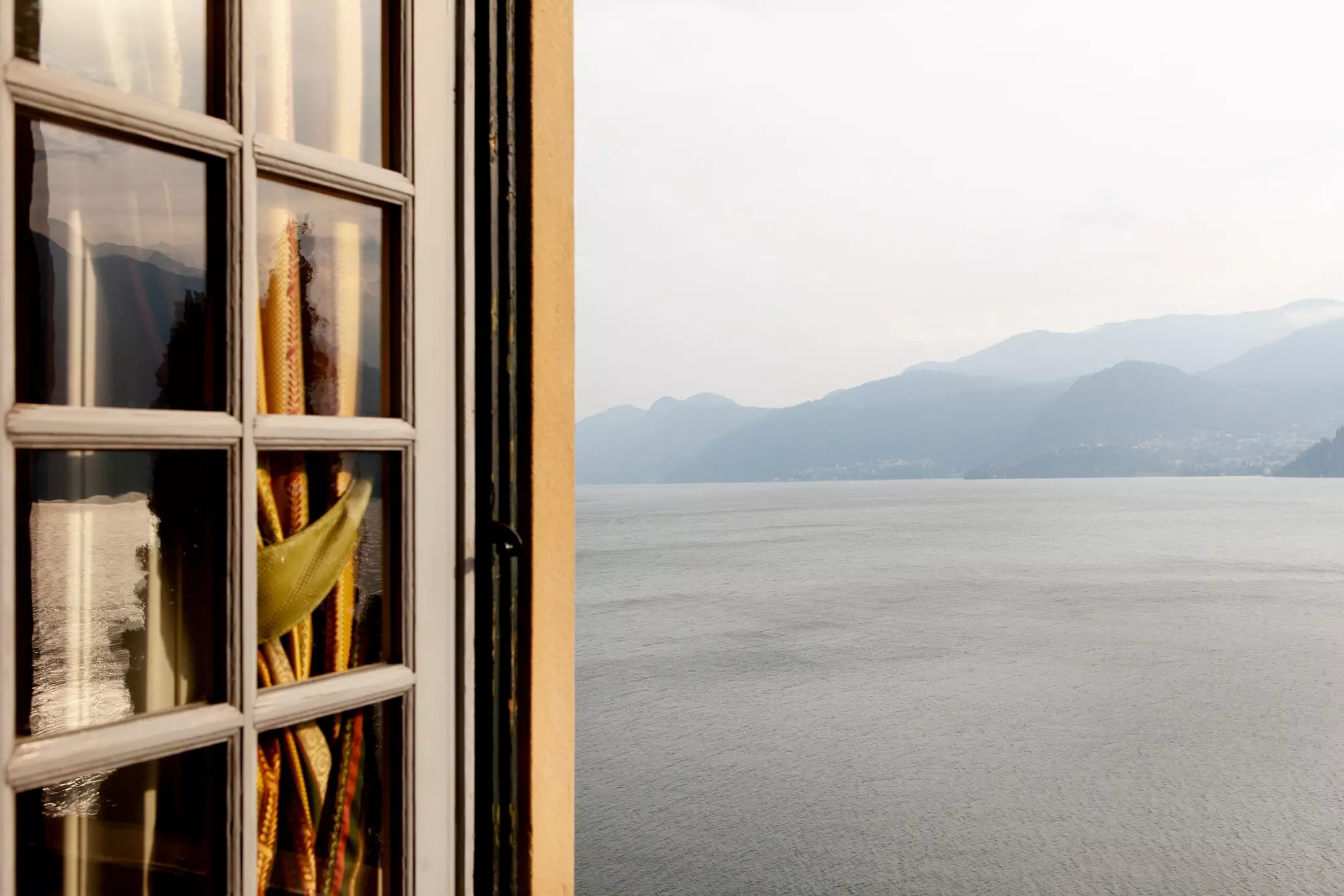 Window to Lake Como in Italy.