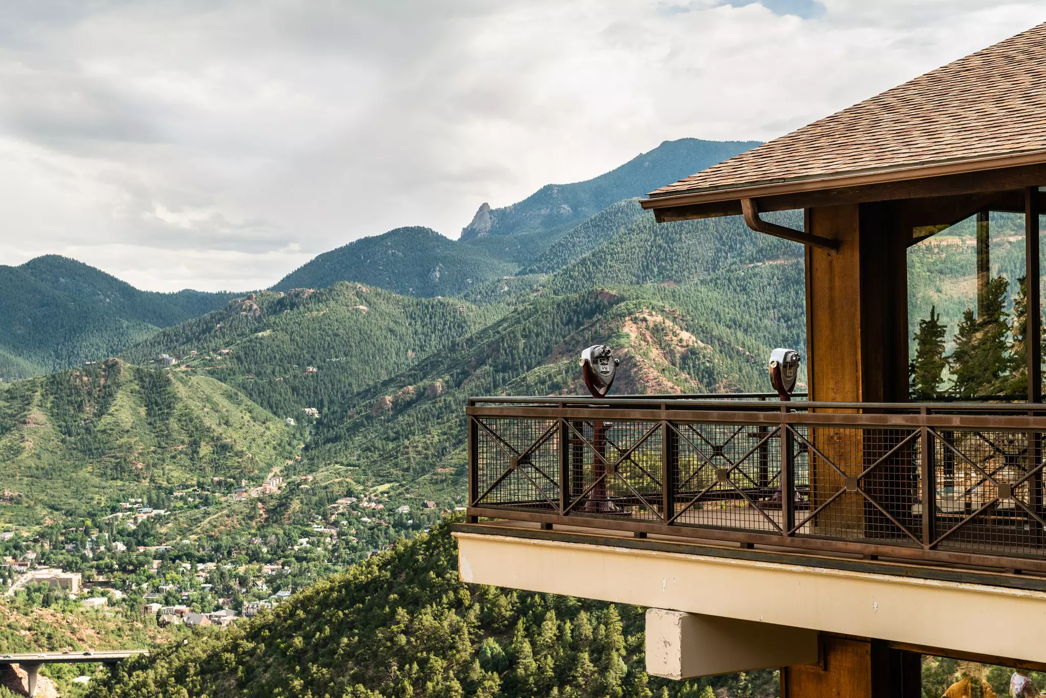 Viewfinders overlooking Williams Canyon from Cave of the Winds in Manitou Springs, Colorado,