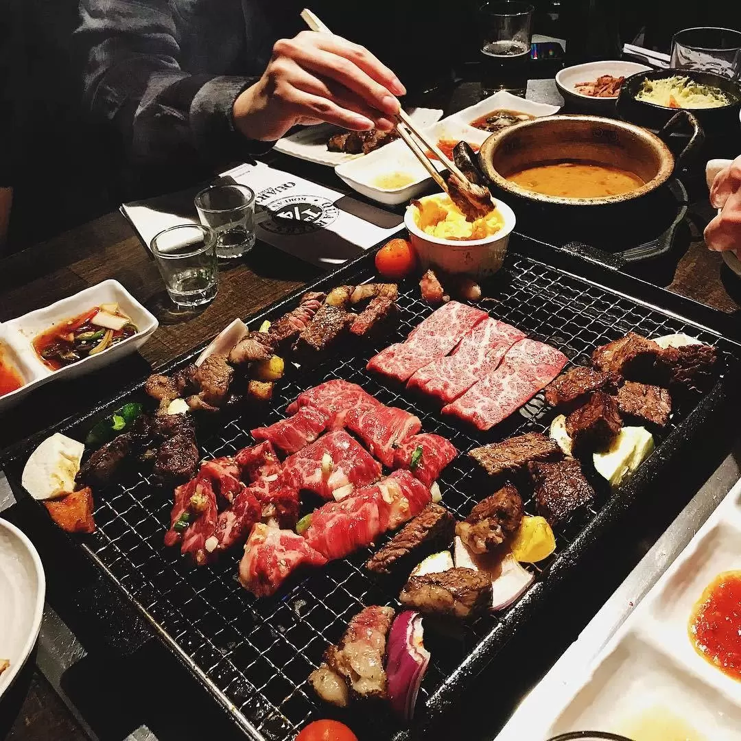 a spread of Korean BBQ
