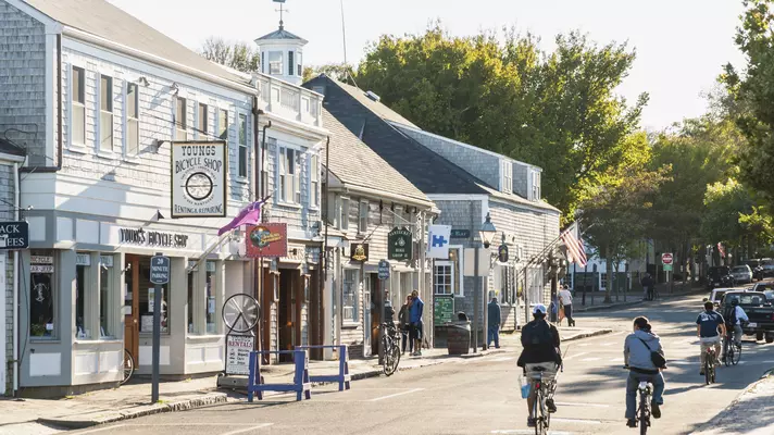 View of historic street in Nantucket