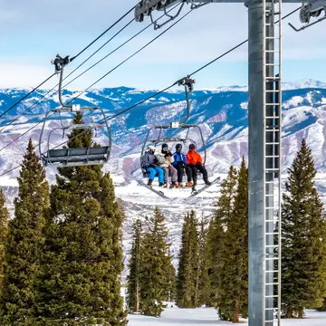 Aspen Snowmass ski resort, in the Rocky Mountains of Colorado.