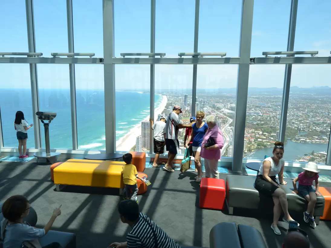 SURFERS PARADISE - NOV 14 2014:Visitors in Skypoint observation deck.It located 230 metres (750 ft) off the ground at the top of the Q1 on the Gold Coast, Australia.
233712793
commonwealth, australia, australian, travel, view, urban, landmark, holiday, people, center, architecture, city, buildings, tourism, vacation, queensland, landscape, cityscape, skypoint, q1, cbd, qdeck, destination, coast, seen, deck, business, central, east, one, tourist, district, number, gold, sight, observation