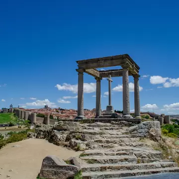 Ãvila, medieval walled city and The four posts, monument in Castile and Leon, Spain; Shutterstock ID 1477036061;