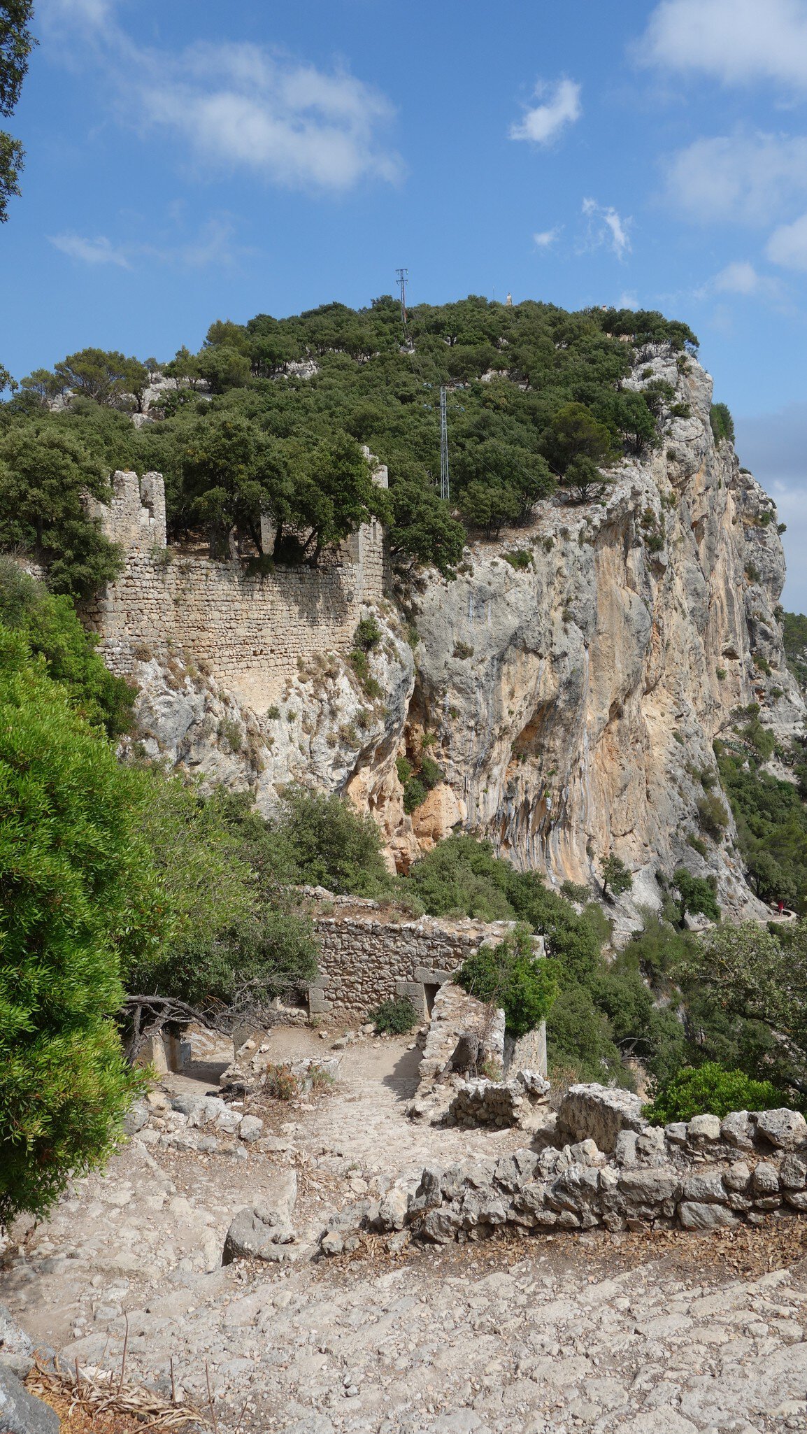 View of the Castell d'Alaró in Mallorca, Spain.