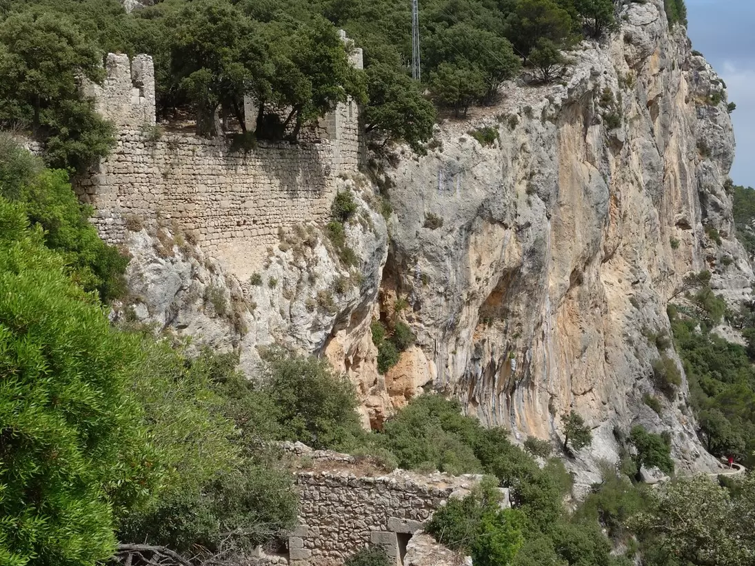 View of the Castell d'Alaró in Mallorca, Spain.