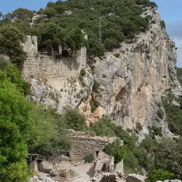 View of the Castell d'Alaró in Mallorca, Spain.