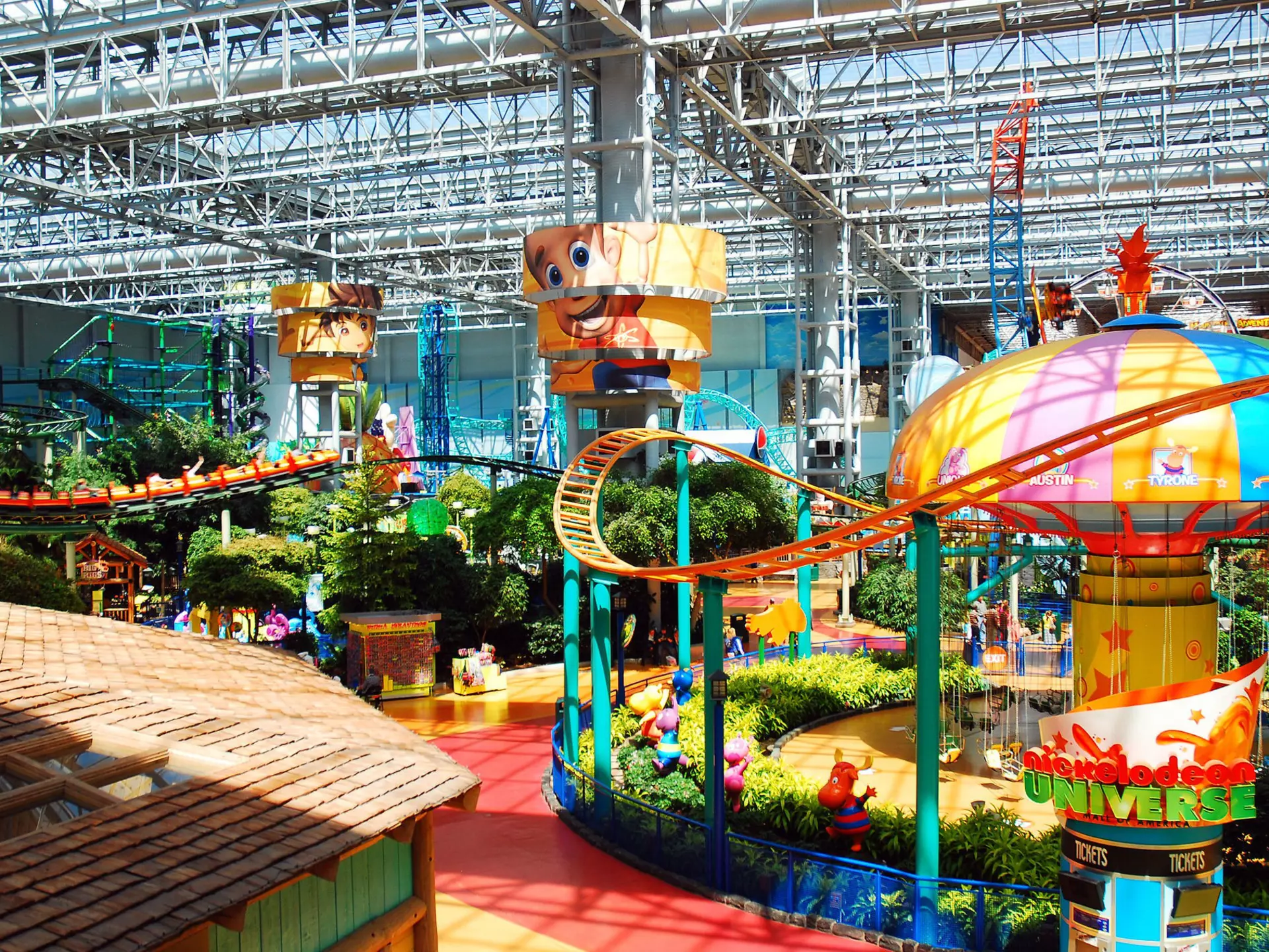 The colorful amusement park inside the Mall of America in Minneapolis, Minnesota