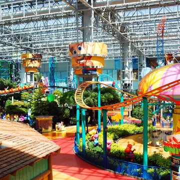 The colorful amusement park inside the Mall of America in Minneapolis, Minnesota