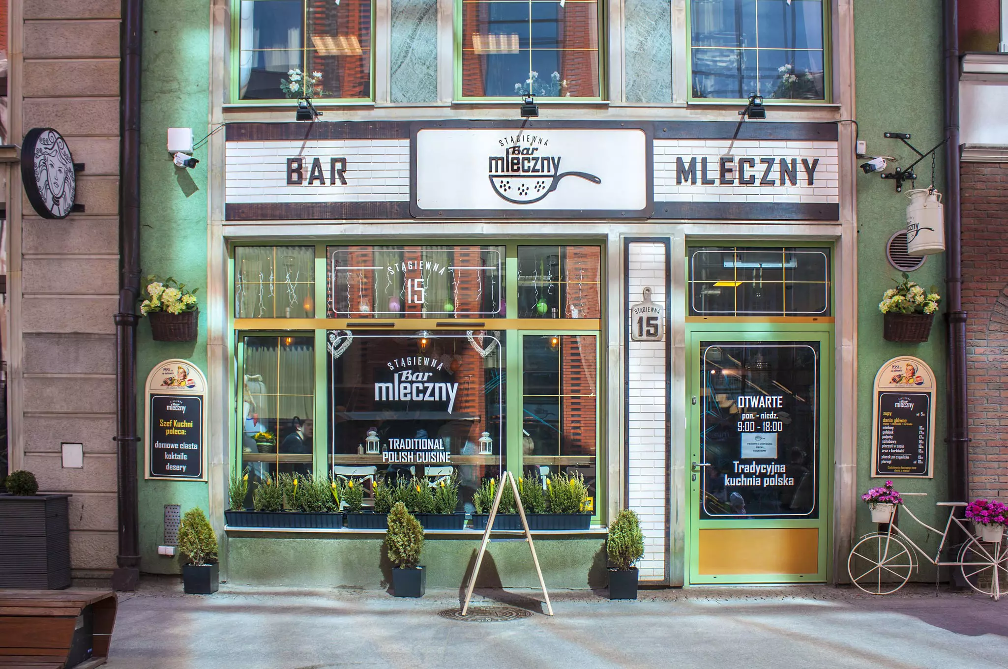 The front of a traditional bar mleczny (milk bar) in Gdańsk. lindasky76 / Shutterstock